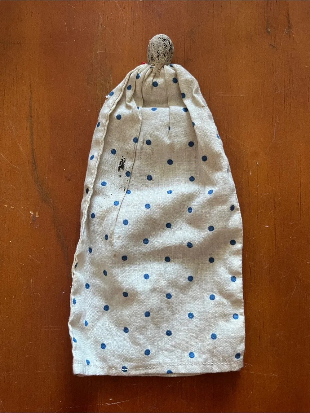 Antique Folk Art Souvenir Doll Seed Faced Sack Doll Black Americana Collectible